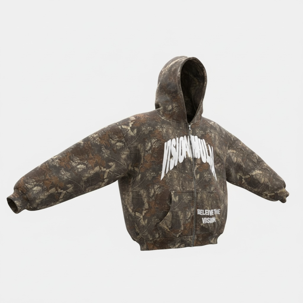 Camo Zip-Up Hoodie