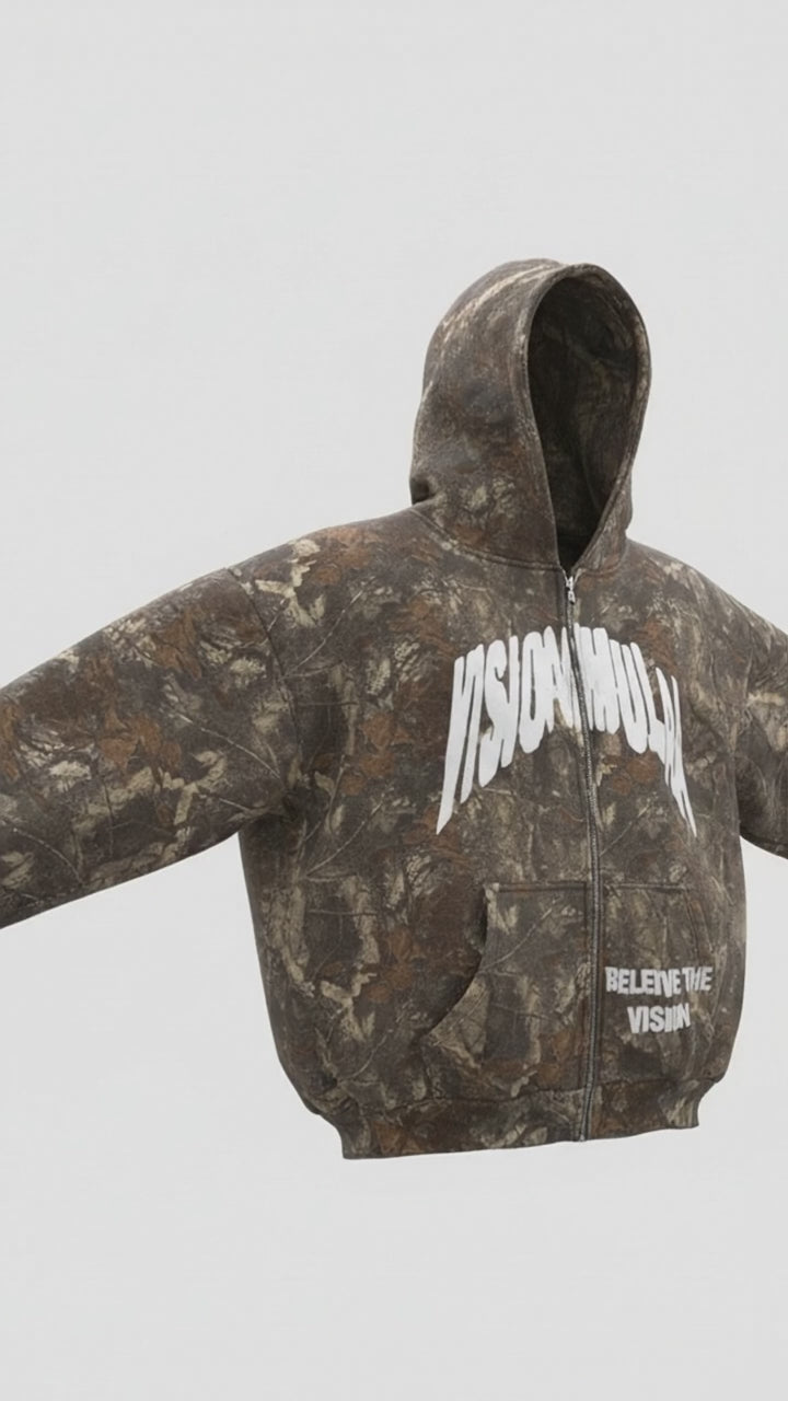 Camo Zip-Up Hoodie